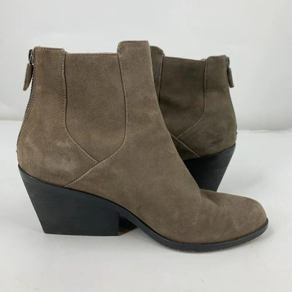 Eileen Fisher Women's Peer Suede Leather Ankle Stacked Heel‎ Booties Size 8.5 - Picture 3 of 14